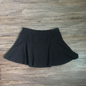 Black Ponte Knit Skater Skirt